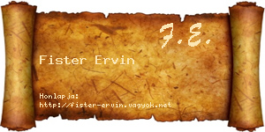Fister Ervin névjegykártya